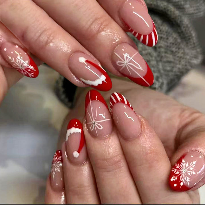 Festliches Feiertags-Themen Press-On Nagelset Karnz