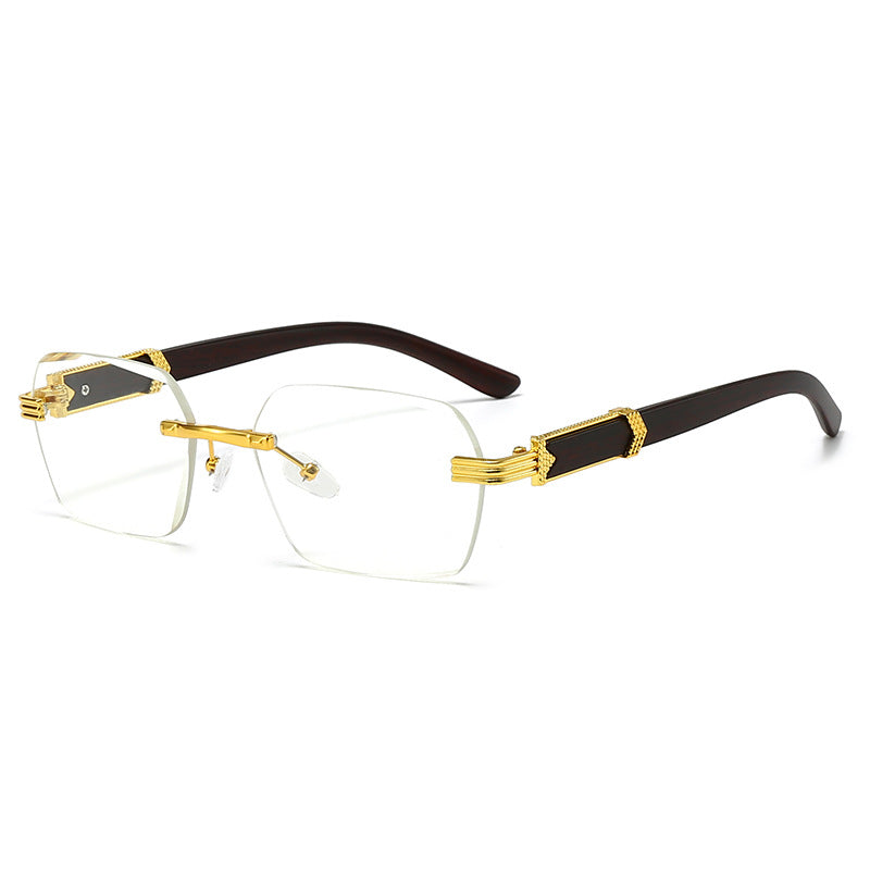 Damen modische quadratische Sonnenbrille mit goldenen Akzenten Karnz