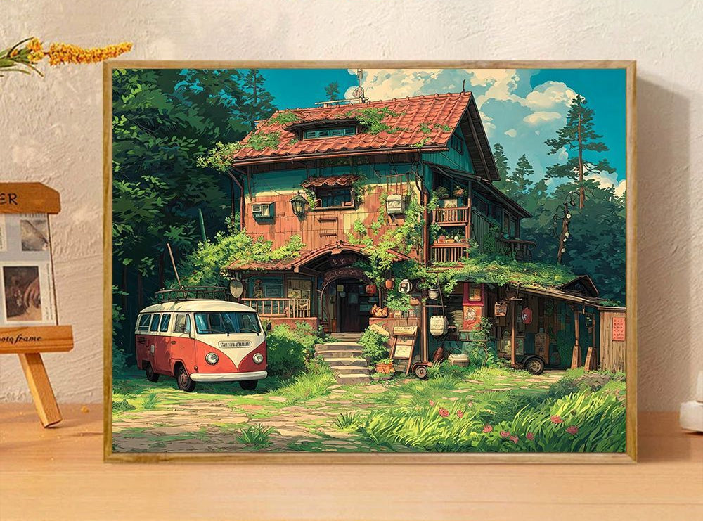 Verspielte Fantasieillustration Leinwandkunst Karnz