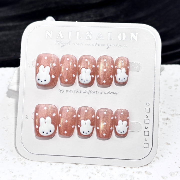 Verspielt Hase-Themen Druck-Nagelset