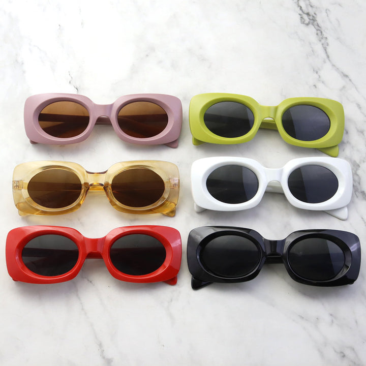 Zeitgenössische Matte Quadratische Sonnenbrille Karnz