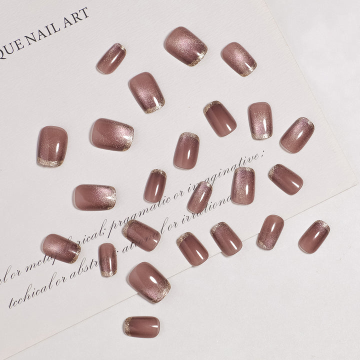 Glamouröses Press-On Nagelset mit Glitzer-Spitzen Karnz