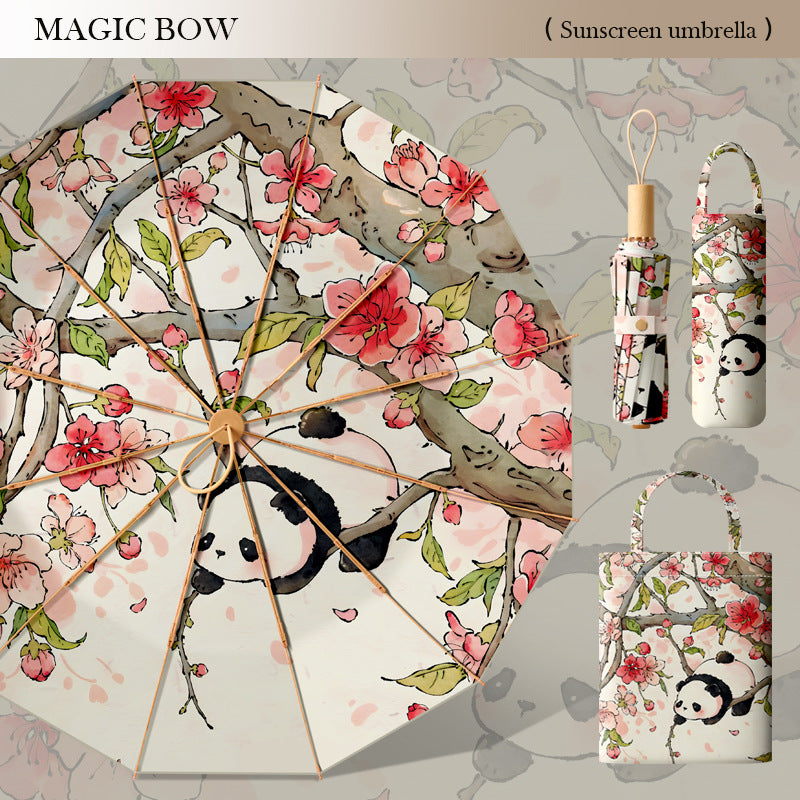 Damen Sonnenschutzschirm mit elegantem Blumendesign Karnz