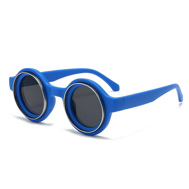Damen modische runde Sonnenbrille mit auffälligem Design Karnz