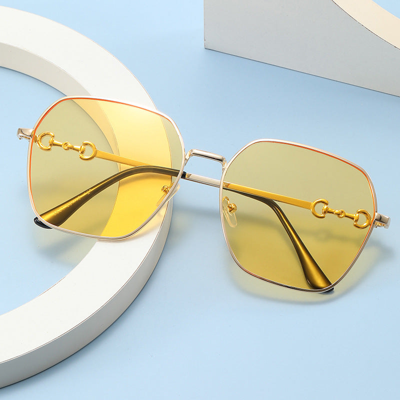 Damen geometrische Oversized Sonnenbrille Karnz