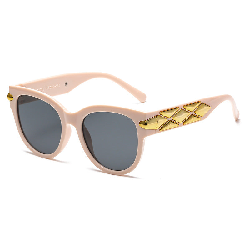 Damen Designer-Sonnenbrille mit innovativem, detailliertem Rahmen Karnz
