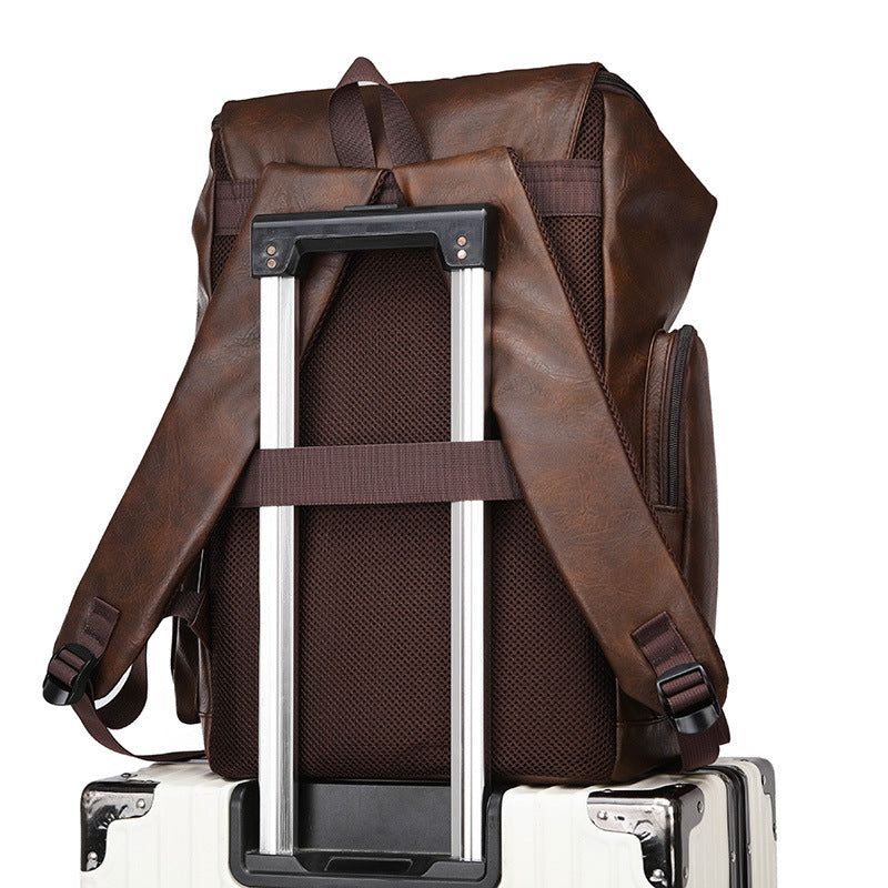 Vintage Stil Leder Rucksack Karnz