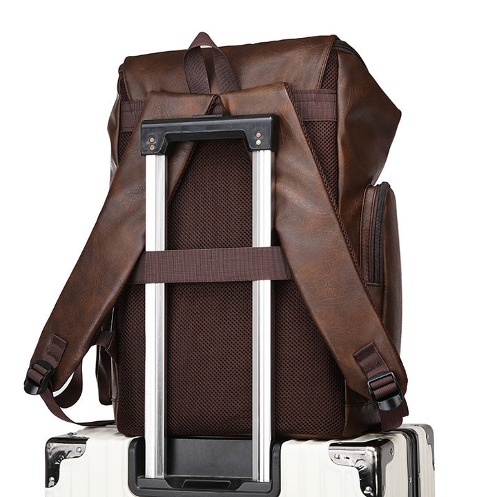 Vintage Stil Leder Rucksack Karnz
