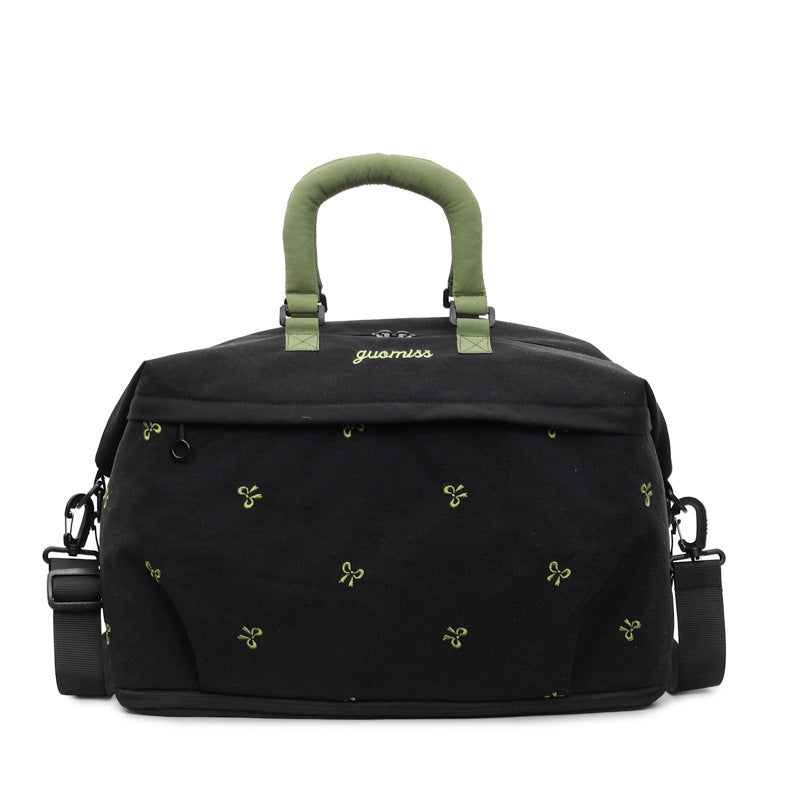 Bestickte Canvas-Wochenendtasche