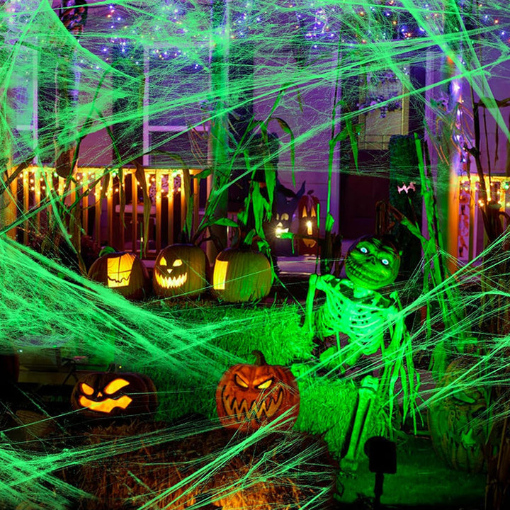 Gruselige Halloween-Spinnennetz-Dekoration