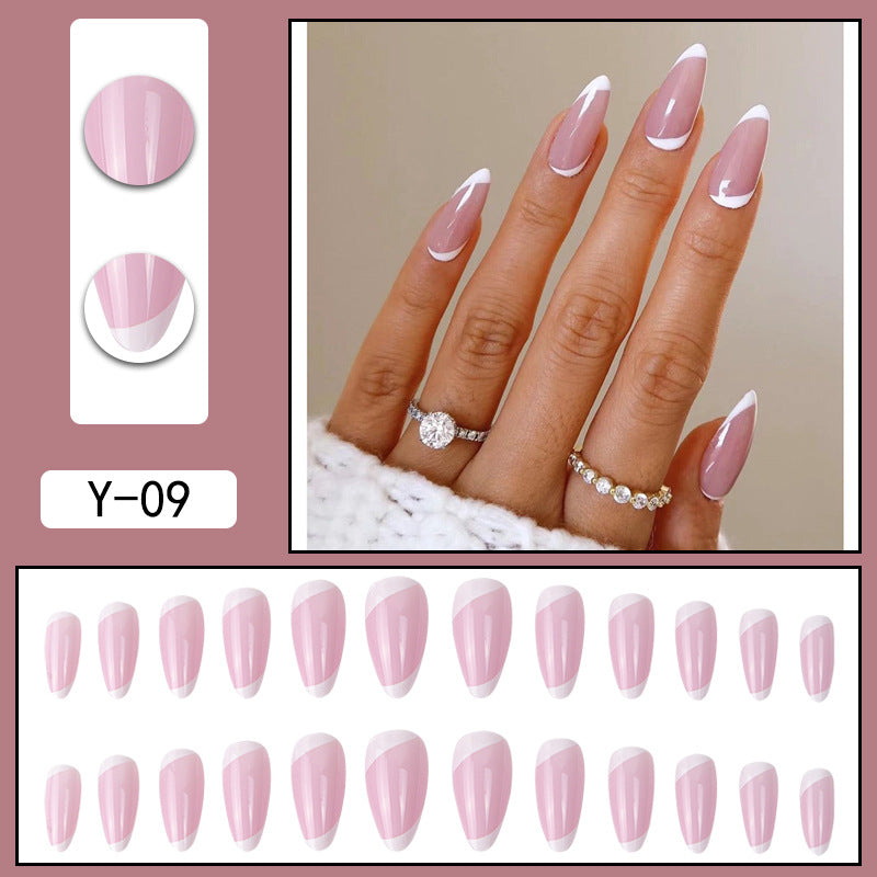 Elegante Stiletto Press-On-Nägel mit French Tip Design Karnz