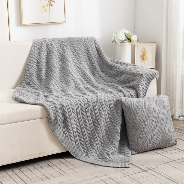Luxuriöse strukturierten Strickdecke