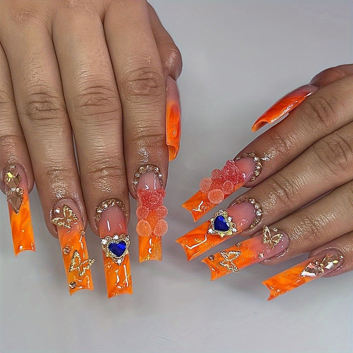 Künstlerische 3D Schmetterling Nagelverlängerungen Karnz