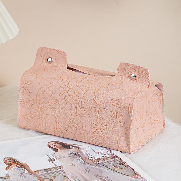 Elegante florale Spitzen-Taschentuchboxabdeckung