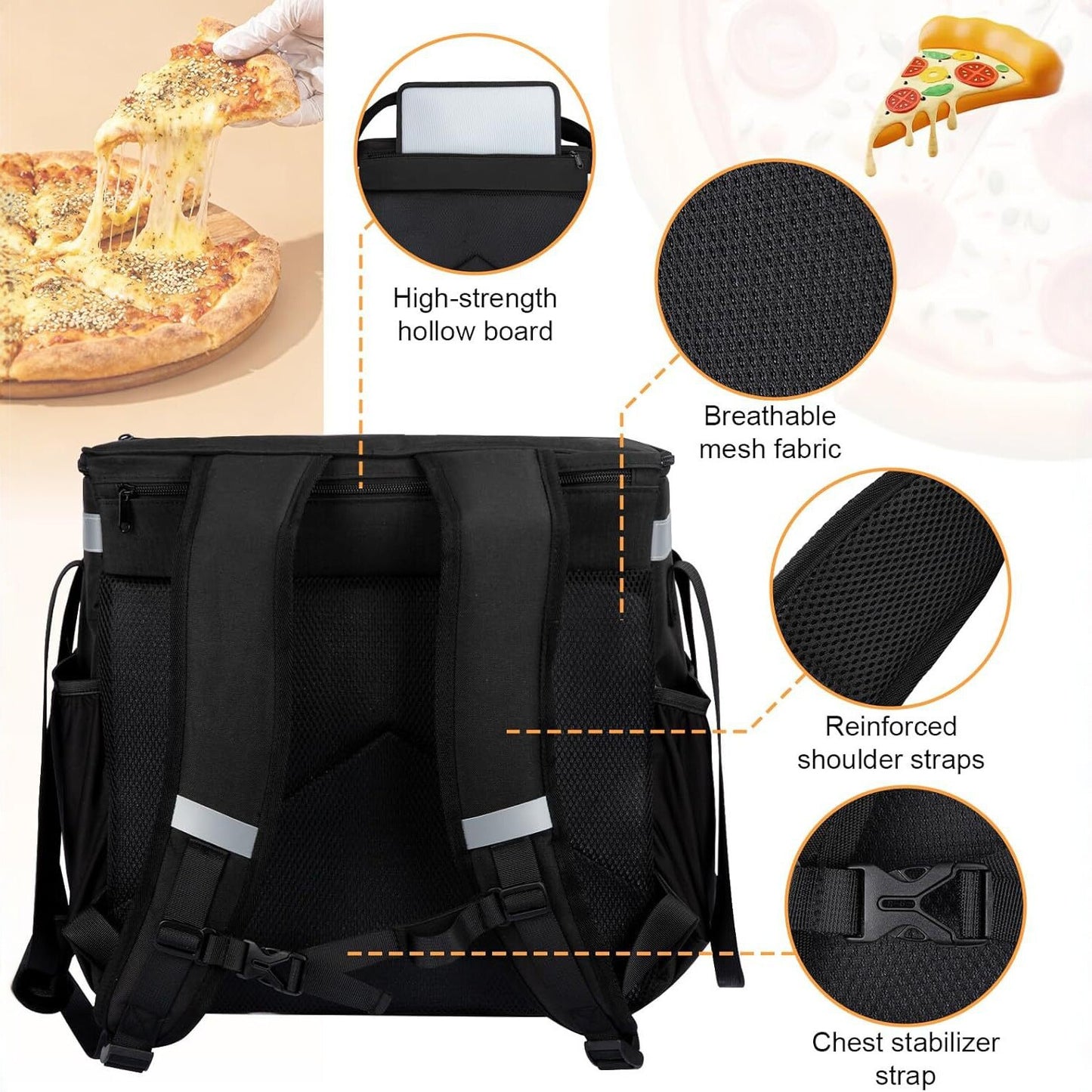 Damen Isolierte Mehrzweck-Liefertasche mit praktischen Außentaschen Karnz
