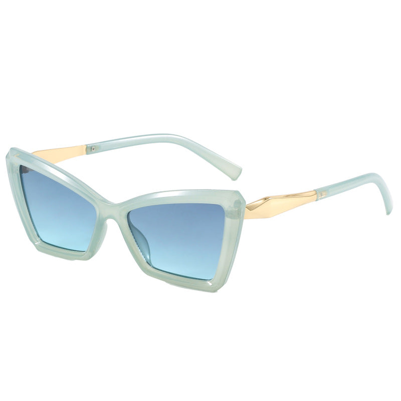 Damen Cat-Eye Sonnenbrille mit luxuriösem transparentem Rahmen Karnz