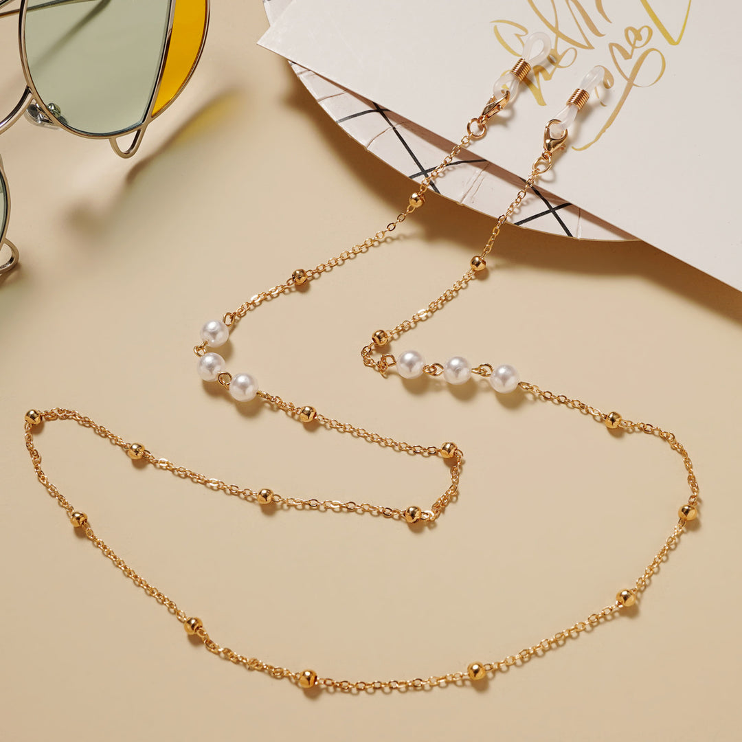 Elegante Perlen Brillen Kette Karnz