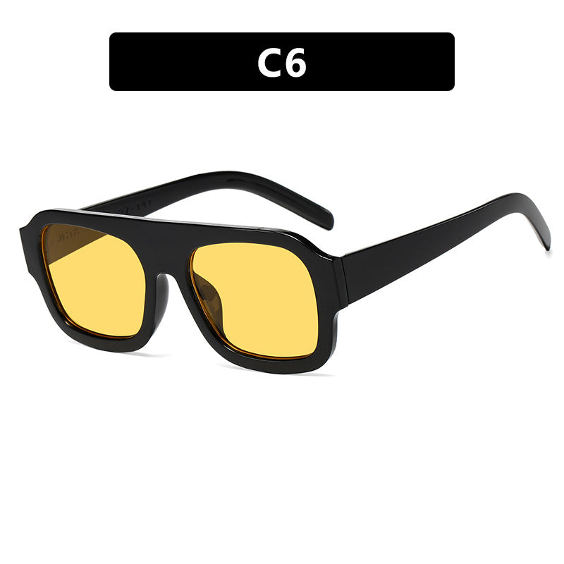 Damen modische quadratische Sonnenbrille mit auffälligem Tierdruckdesign Karnz
