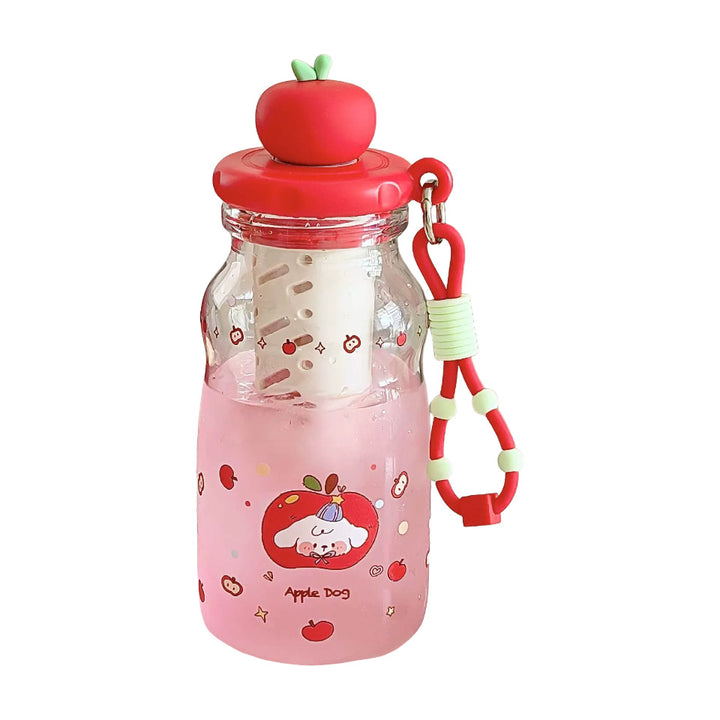 Damen Trendige und praktische Wasserflasche mit Fruchtdeckel Karnz