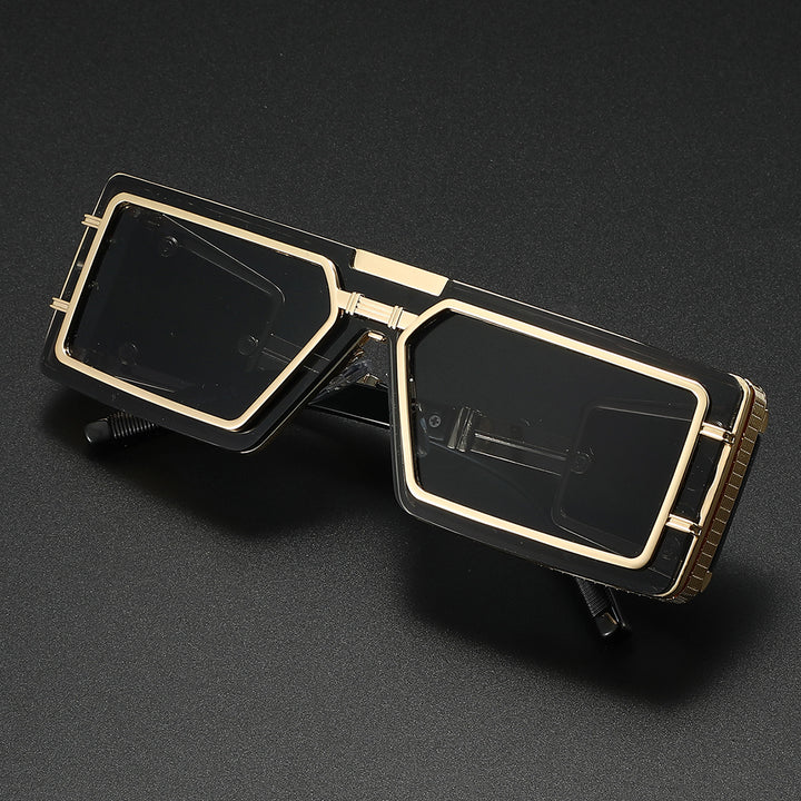 Damen Modische Designer-Sonnenbrille mit großzügigem Rahmen und stilvollem Akzent Karnz