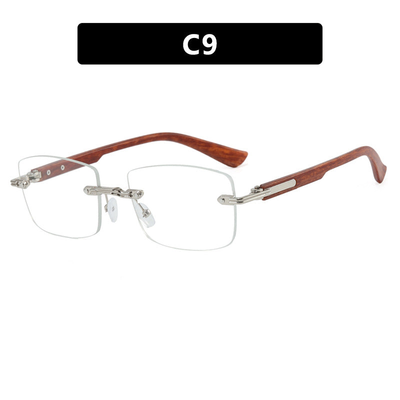 Damen quadratische Sonnenbrille mit Holzrahmen und gradienten Gläsern Karnz