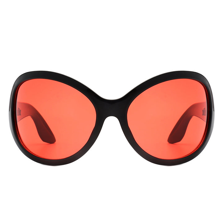Damen Sonnenbrille im stilvollen Schmetterlingsdesign mit UV-Schutz und breitem Rahmen Karnz