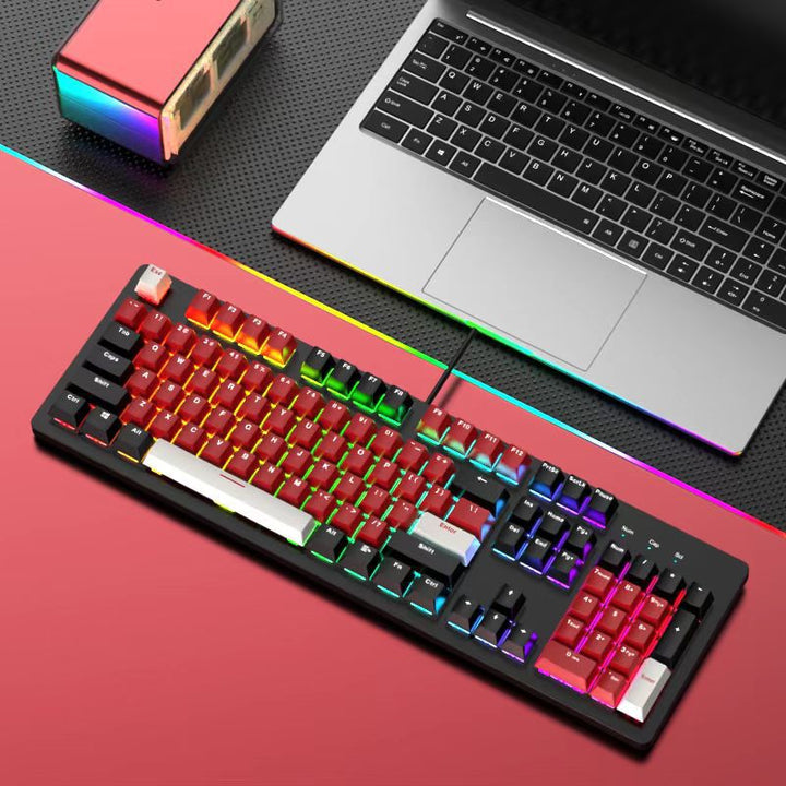 RGB-hintergrundbeleuchtete mechanische Gaming-Tastatur und Maus-Set Karnz