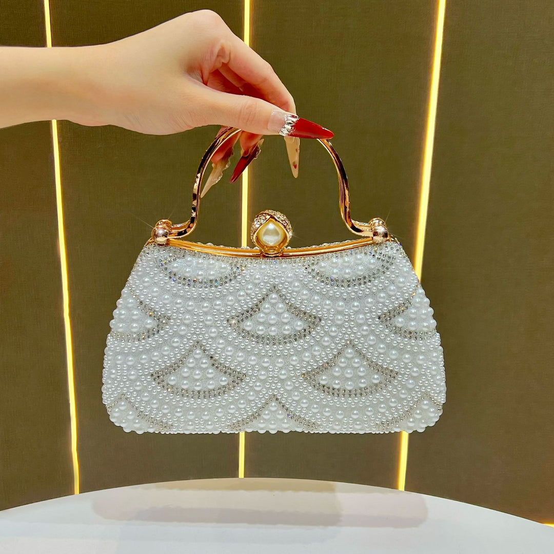 Vintage Perlenverzierte Handtasche