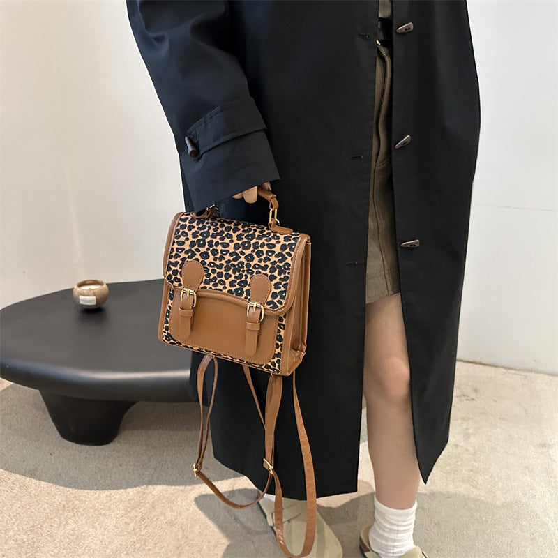 Chic Leopardenmuster Satchel Umhängetasche Karnz