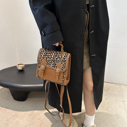 Chic Leopardenmuster Satchel Umhängetasche Karnz