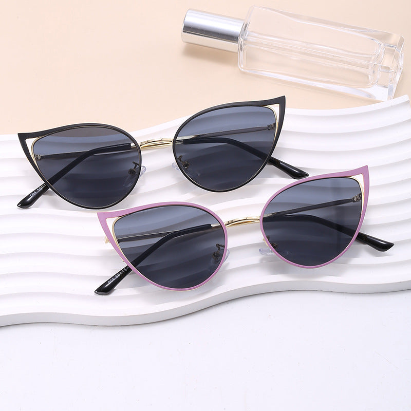 Damen Cat-Eye Sonnenbrille mit elegantem Metallrahmen und UV-Schutz Karnz