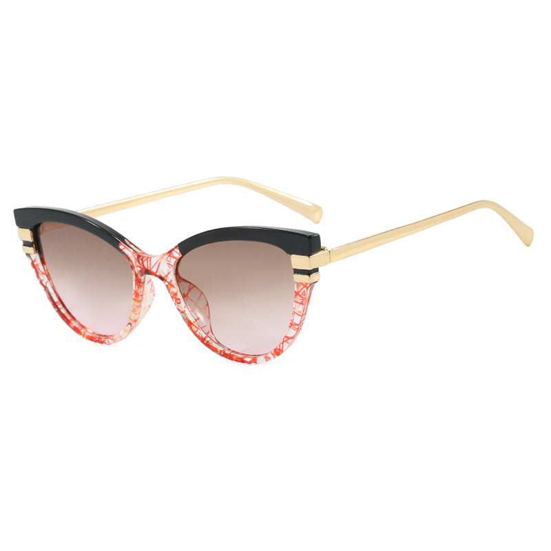 Damen Cat-Eye Sonnenbrille mit eleganten Metallakzenten Karnz