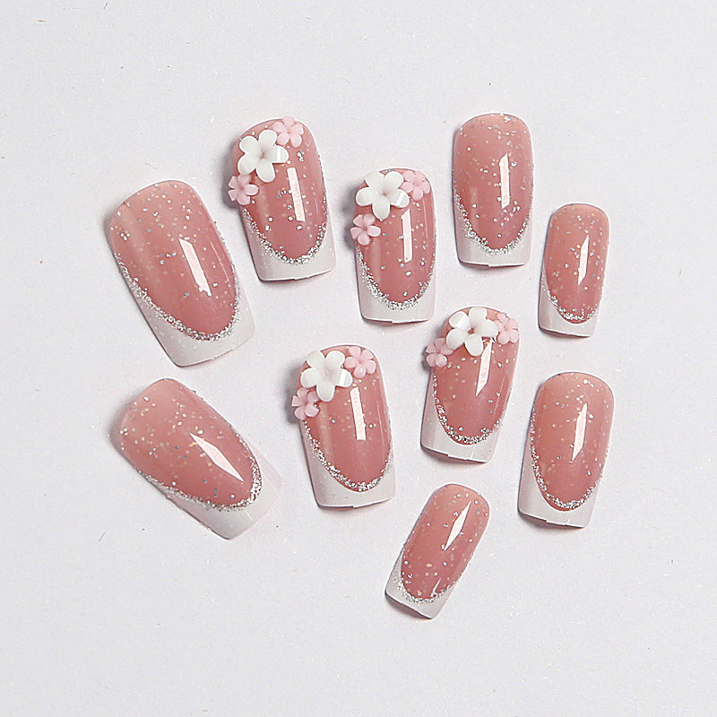 Dekorative florale Nagelkunstverlängerungen Karnz
