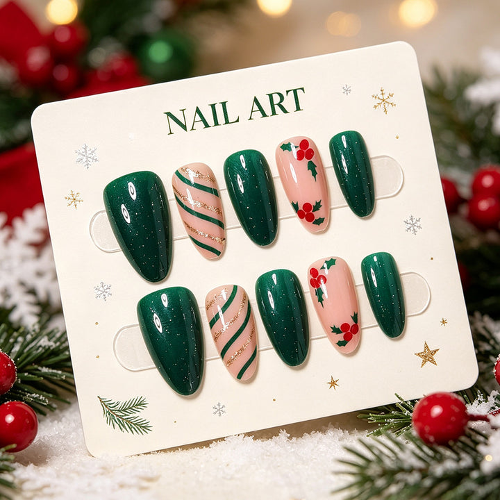 Festliche Feiertags-Nagelkunst-Wickel Karnz