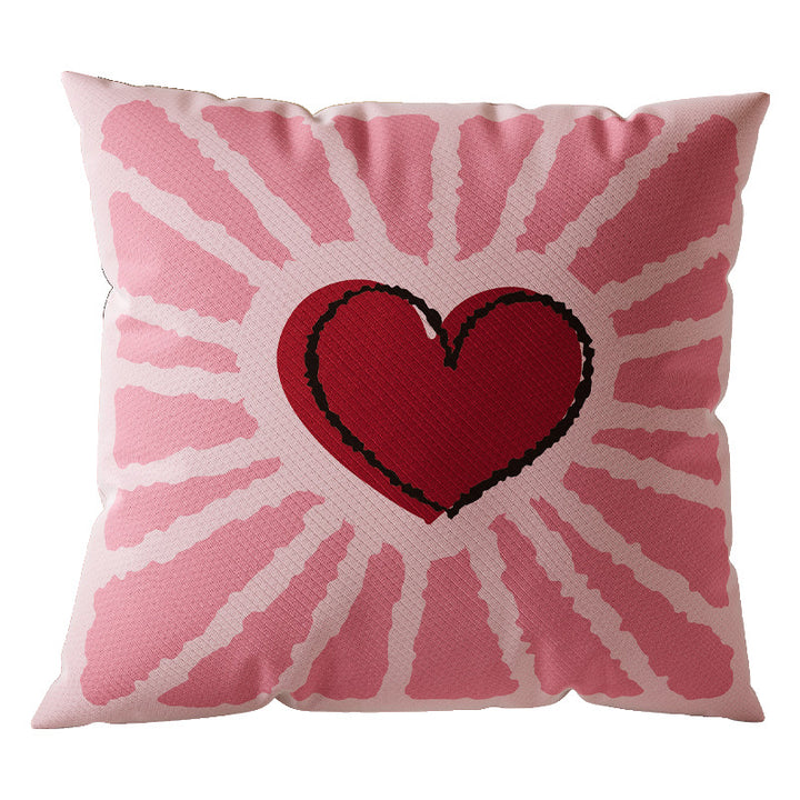 Decorative Square Throw Pillow Cover with Oversized Floral Graphic and Textured Woven Finish