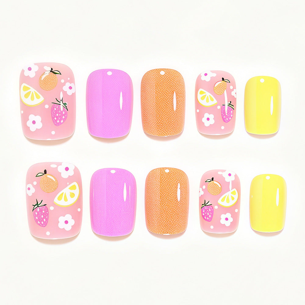 Frucht-inspiriertes Press-On Nail Art Set Karnz