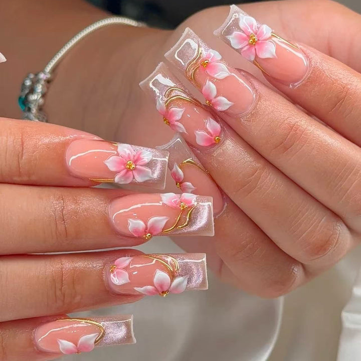 Floral Acryl Nagelkunst Karnz