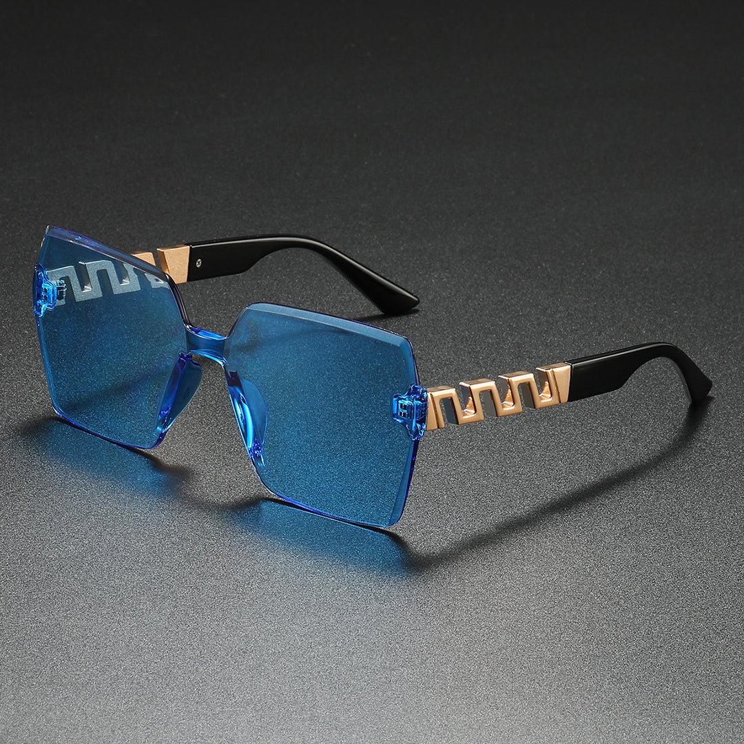 Stylische geometrische Schild Sonnenbrille Karnz