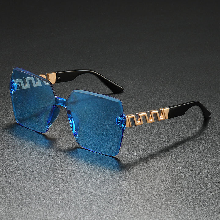 Stylische geometrische Schild Sonnenbrille Karnz