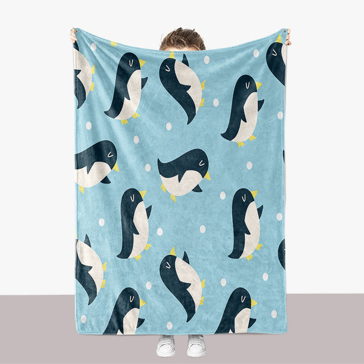 Pinguin-Themen-Plüsch-Wurfdecke