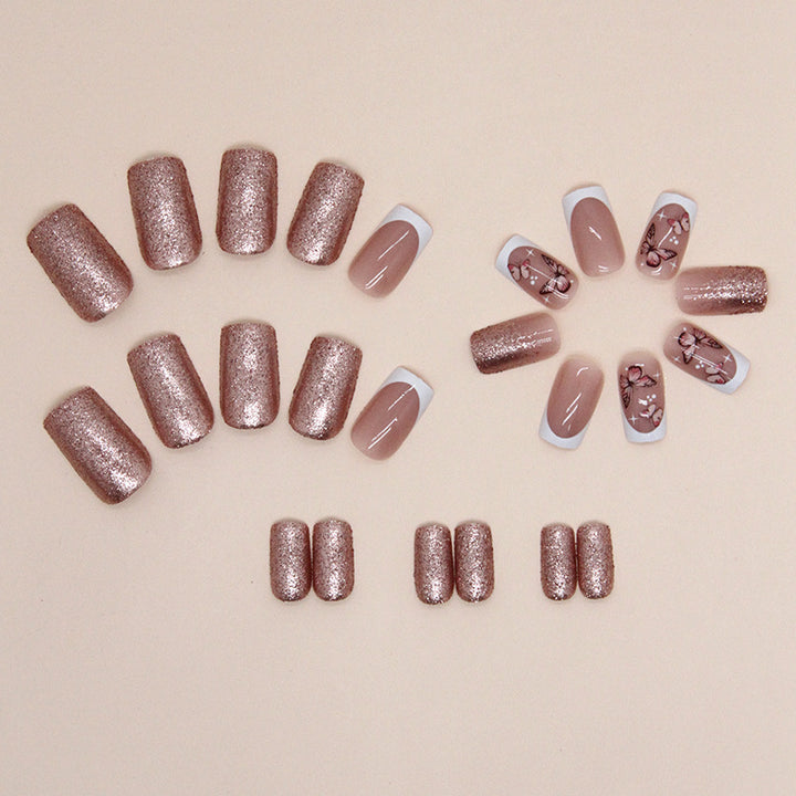 Dekorative Schmetterling- und Glitter-Nagelkunst Karnz