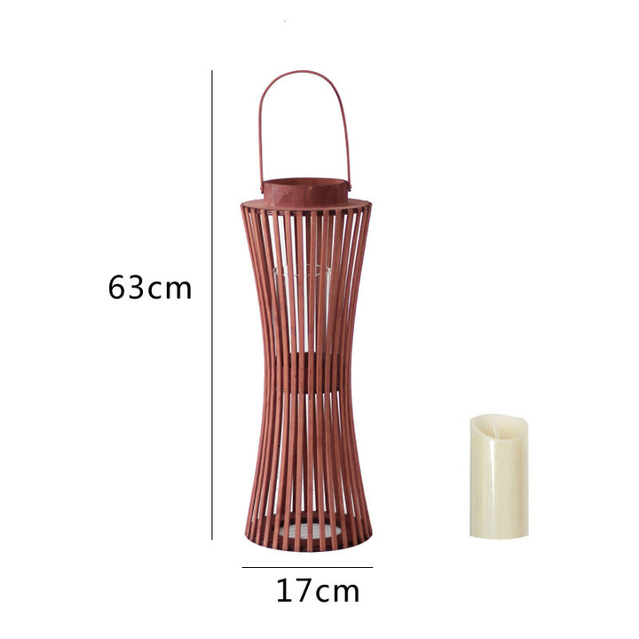 Elegante Laterne aus geflochtenem Holz Karnz