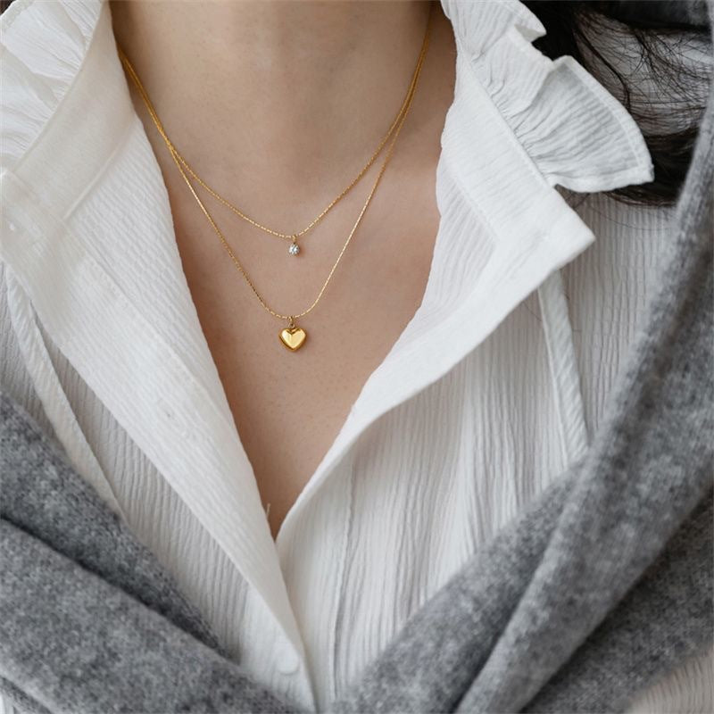 Herz Charm Lagenhalskette Karnz
