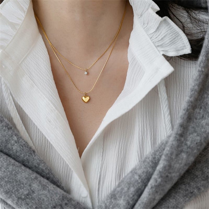 Herz Charm Lagenhalskette Karnz