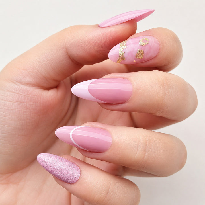 Premium Nagelkunst Set mit Glitzer und Blumenmuster Karnz