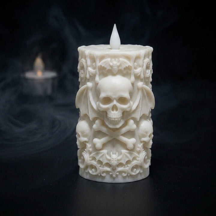 Dekorative Totenkopf-Kerze