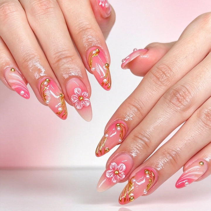 Künstlerische florale Nagelverstärkungen 1790638464