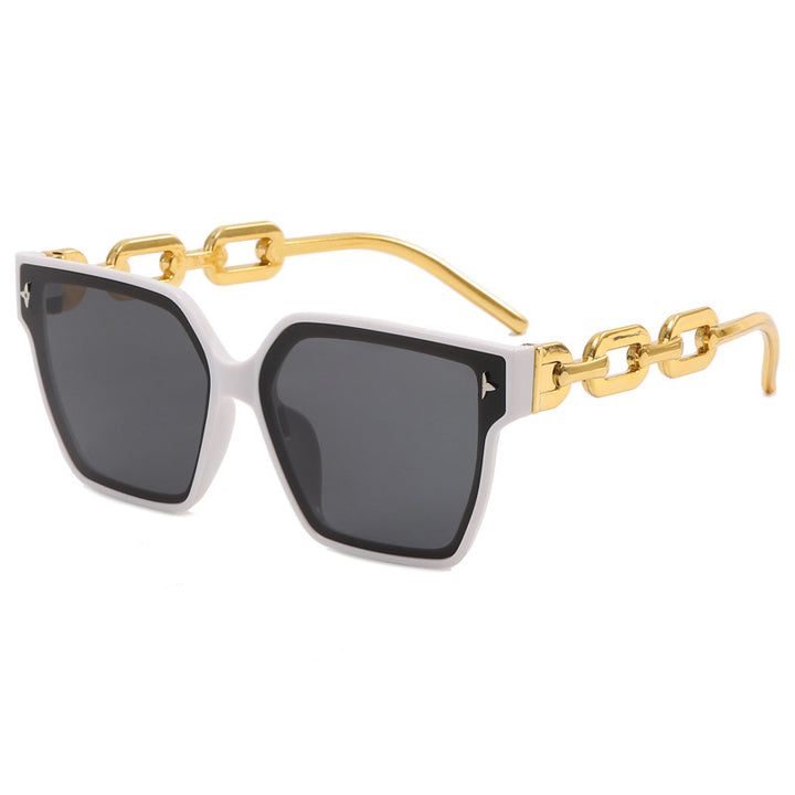 Damen modische quadratische Sonnenbrille mit luxuriösen Akzenten Karnz