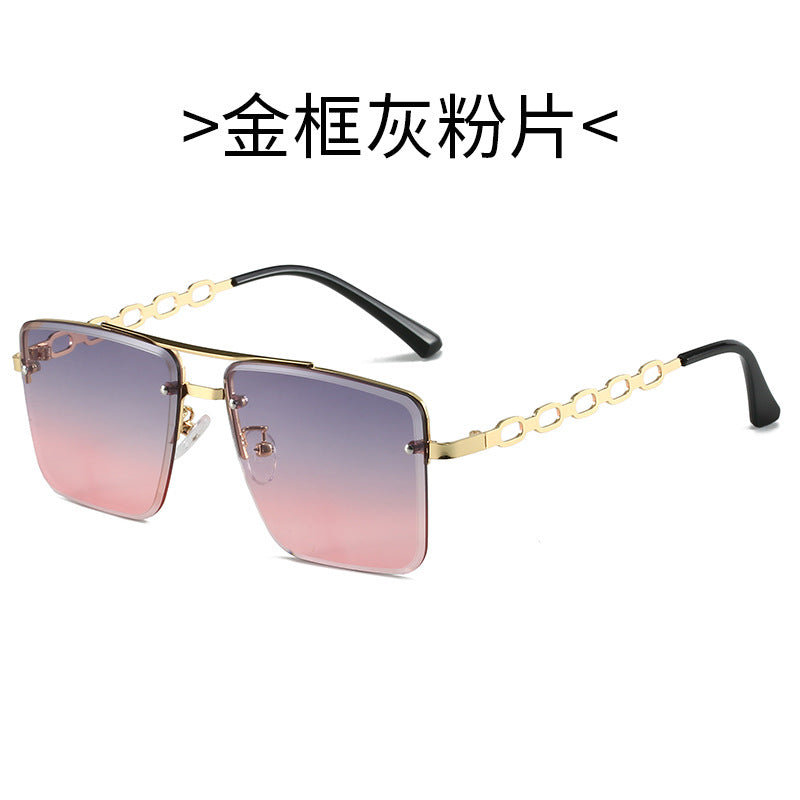 Damen Quadratische Sonnenbrille mit eleganter Kettenstruktur Karnz