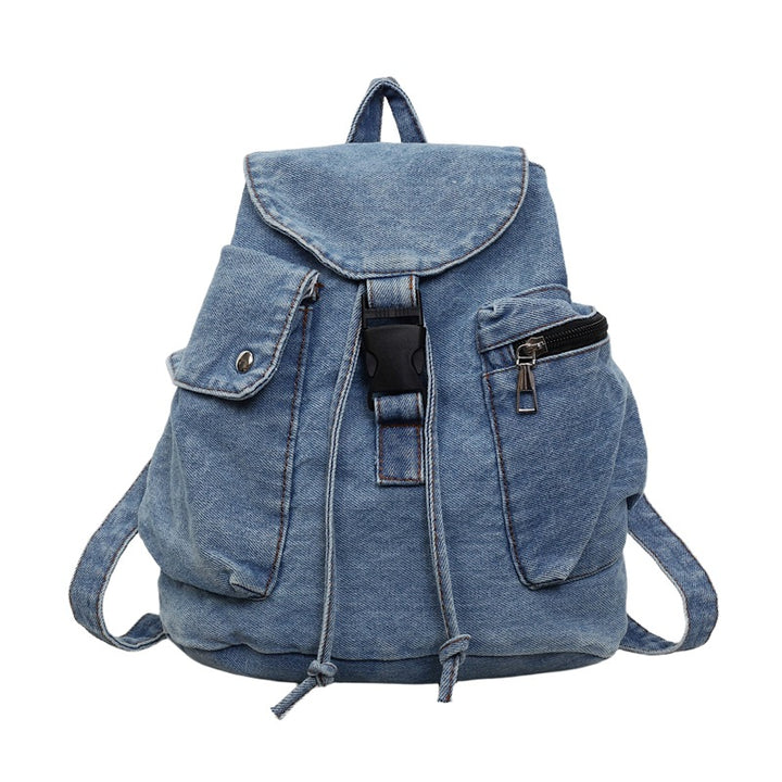 Lässiger Denim Kordelzug-Rucksack Karnz